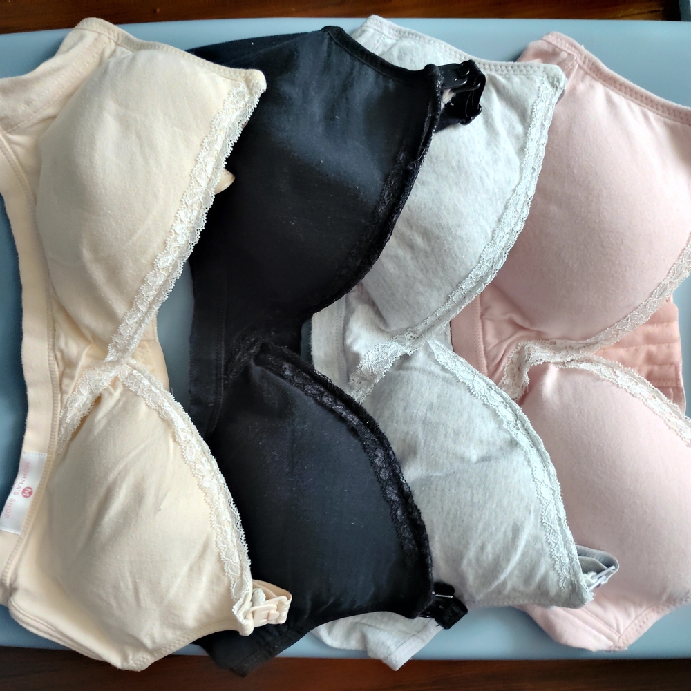 Breastfeeding Women's Lace Trim Bra Set